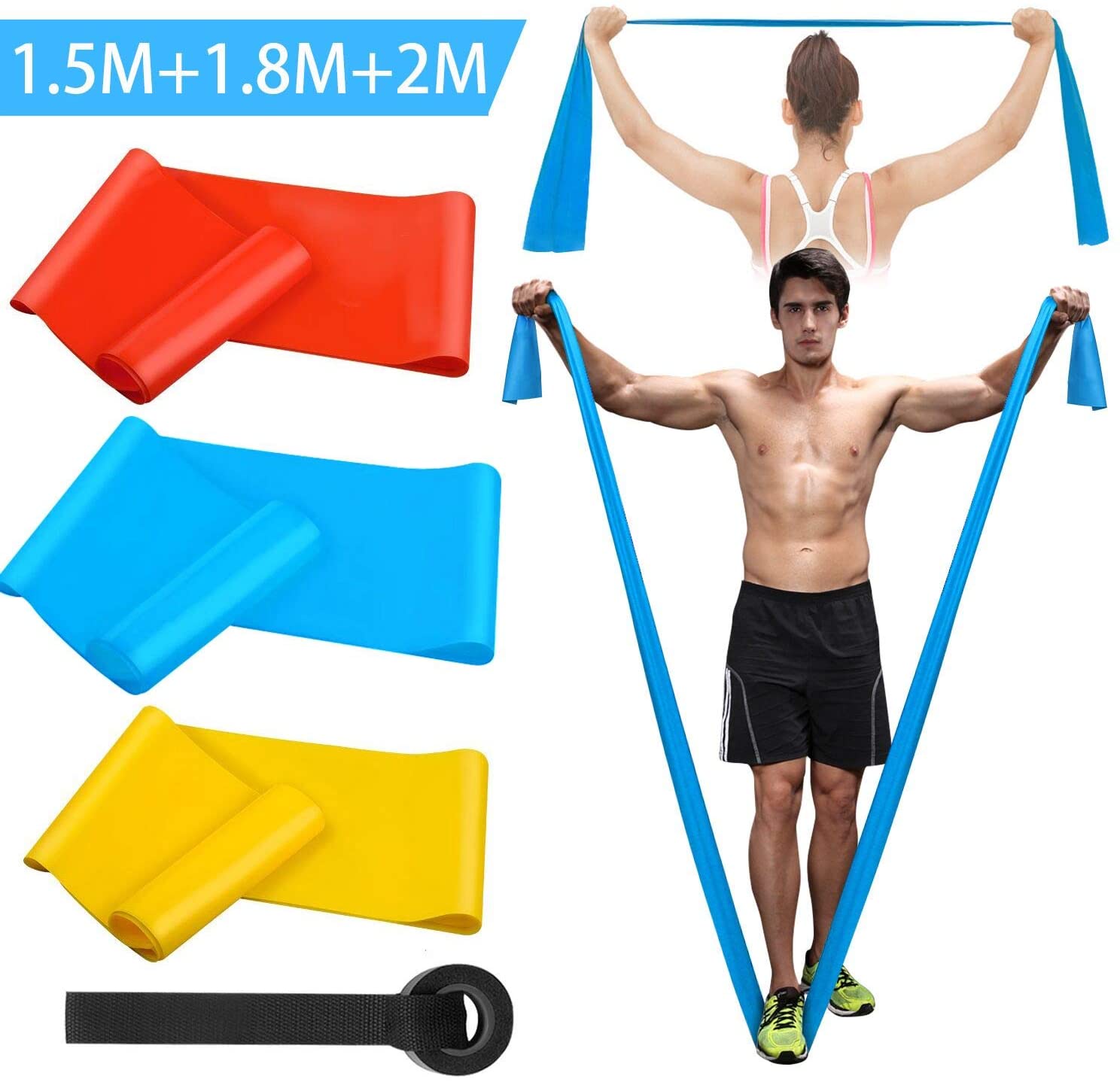 Elastic Fitness Bands 3Pcs Res - Crossfit Workout With Equipment บทวิจารณ์และราคา