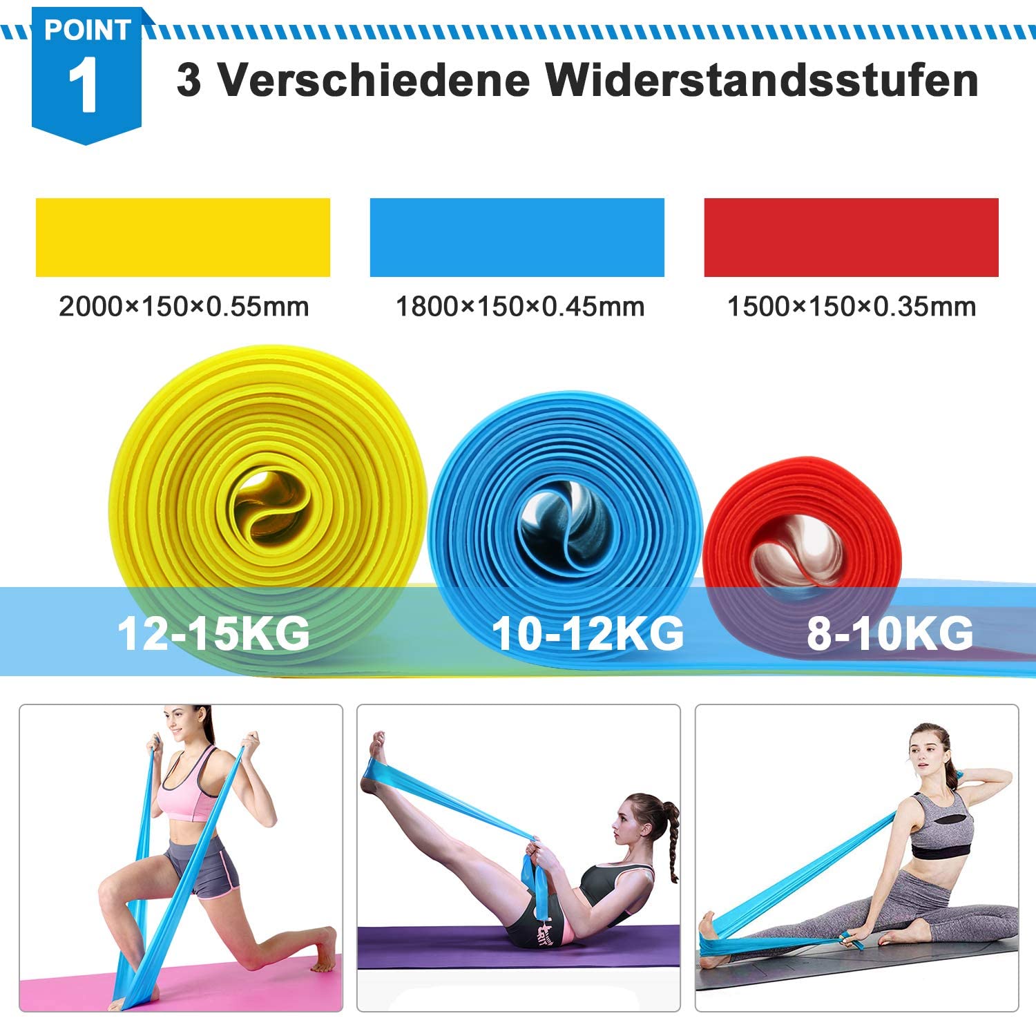 Elastic Fitness Bands 3Pcs Res - Crossfit Workout With Equipment บทวิจารณ์และราคา
