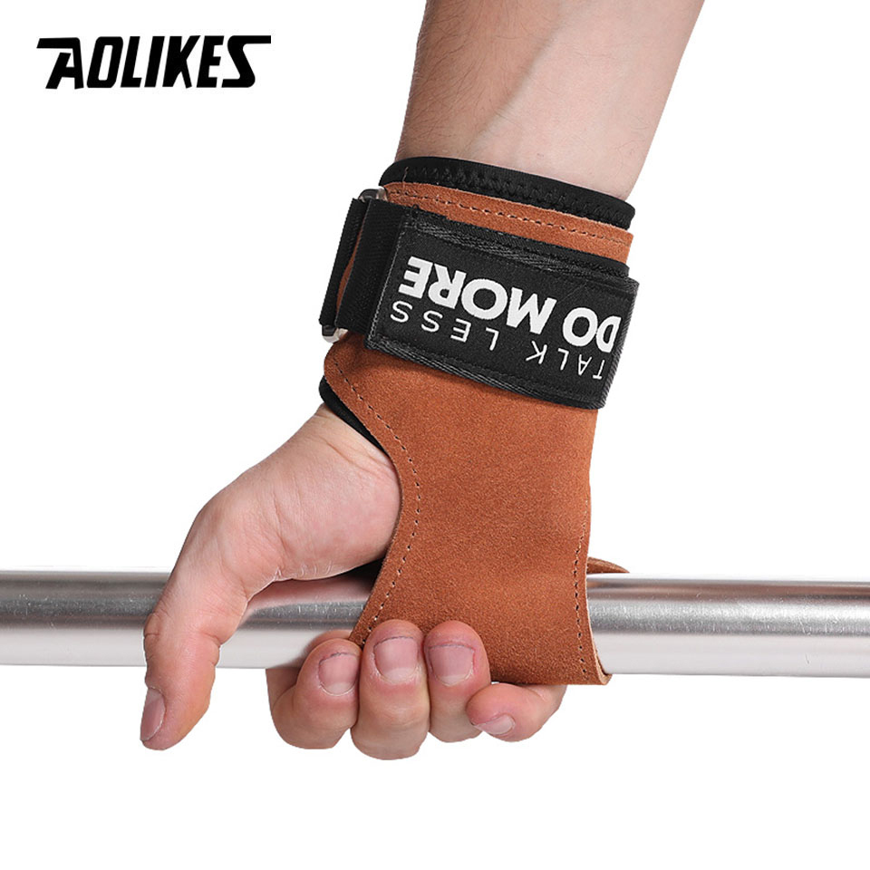 AOLIKES Cowhide Gym Grips Glov - Crossfit Workout With Equipment บทวิจารณ์และราคา
