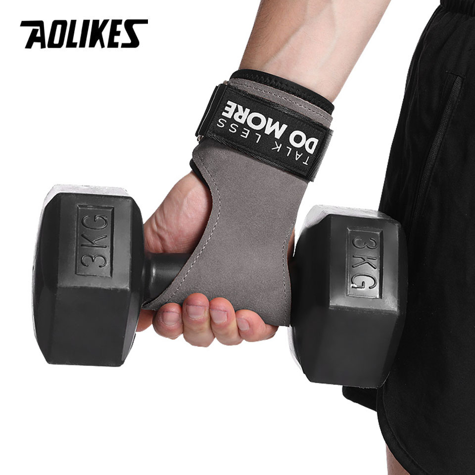 AOLIKES Cowhide Gym Grips Glov - Crossfit Workout With Equipment บทวิจารณ์และราคา