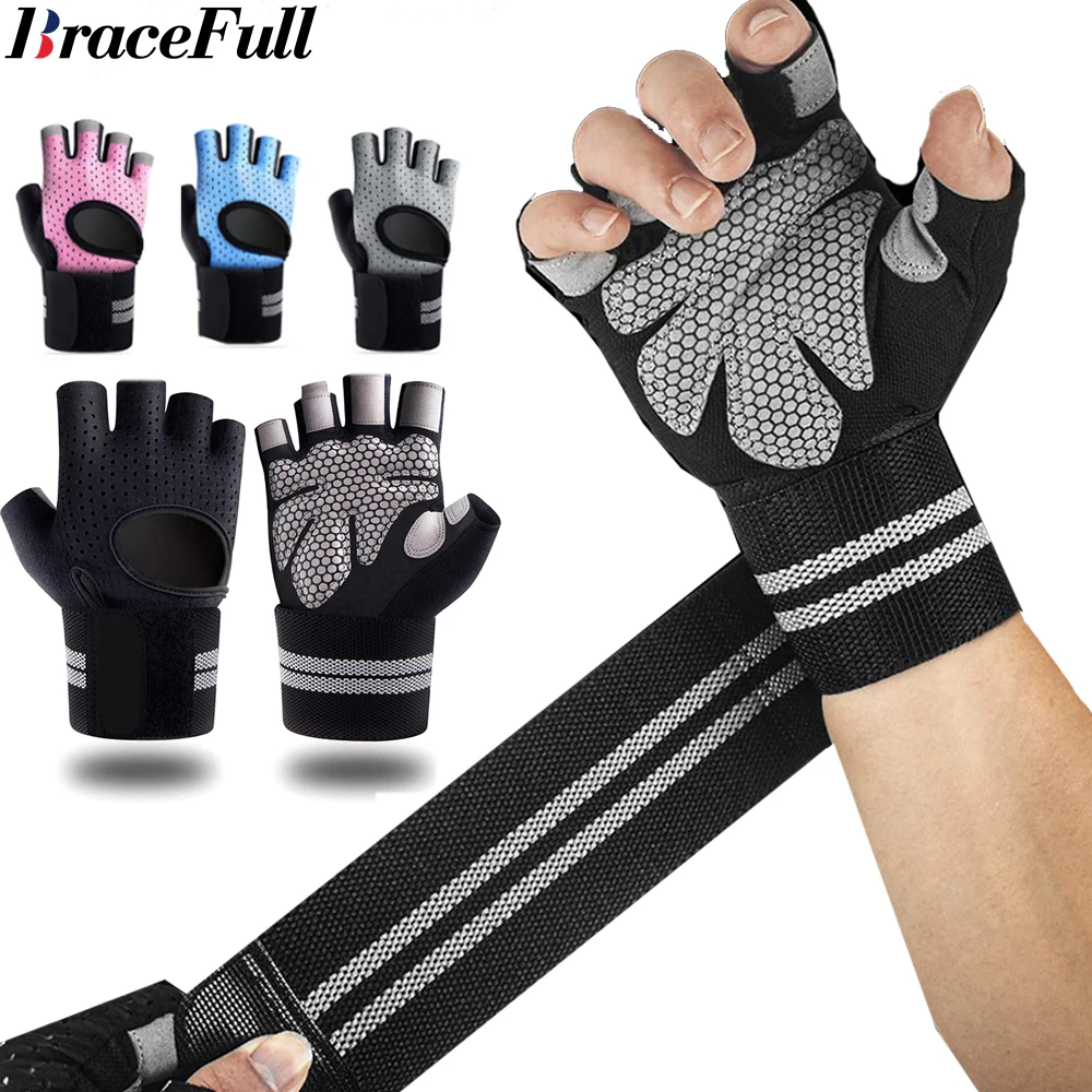 1Pair Half Finger Gym Fitness  - Crossfit Workout With Equipment บทวิจารณ์และราคา