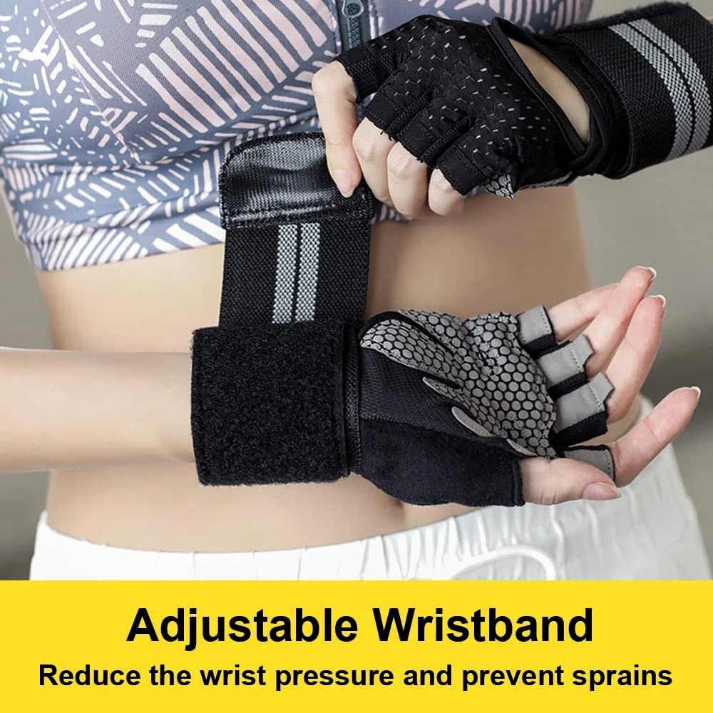 1Pair Half Finger Gym Fitness  - Crossfit Workout With Equipment บทวิจารณ์และราคา