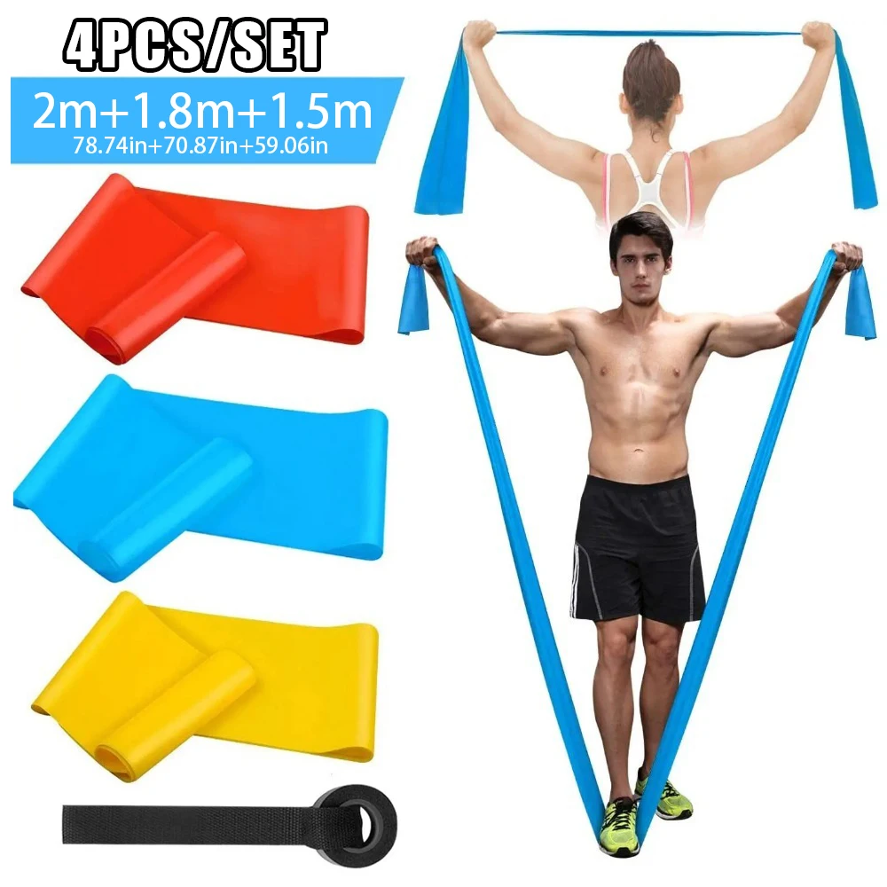 4Pcs/Set Elastic Fitness Bands - Crossfit Workout With Equipment บทวิจารณ์และราคา